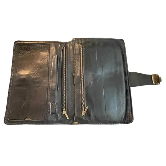 CaGi Vintage Black Leather Men's Bag Wrist Clutch Man Bag Gentleman's Bag - Picture 9 of 16